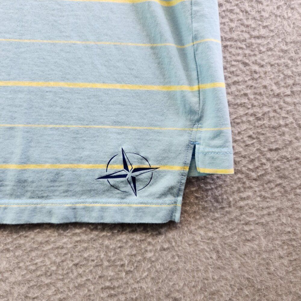 B Draddy Shirt Mens XL Blue Striped Golf Polo Pima Cotton Chest Pocket Comfy - Picture 7 of 15